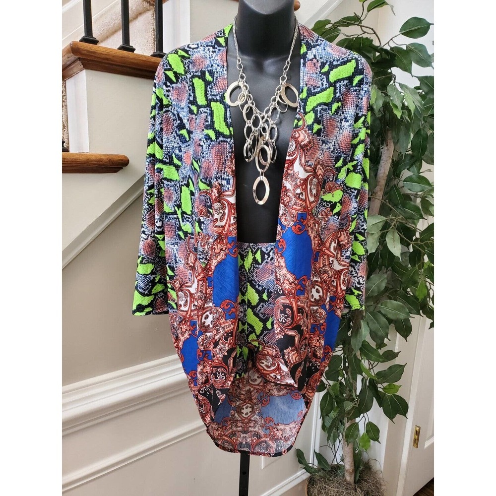 Jade Women's Multicolor Polyester Long Sleeve Top & Short 2 Piece Set Size S
